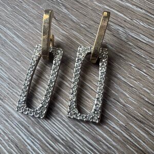 Vintage Swarovski geometric rectangular dangle earrings